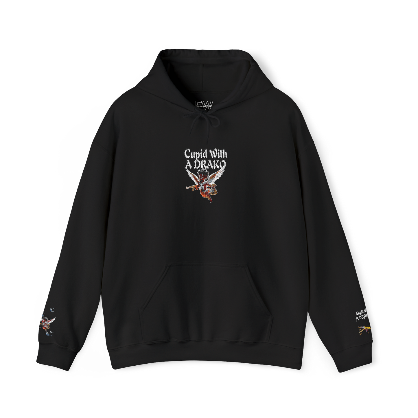 1073 - Flyte Wrisk - Graphic Hoodie — 'Cupid Wit A Drako Design
