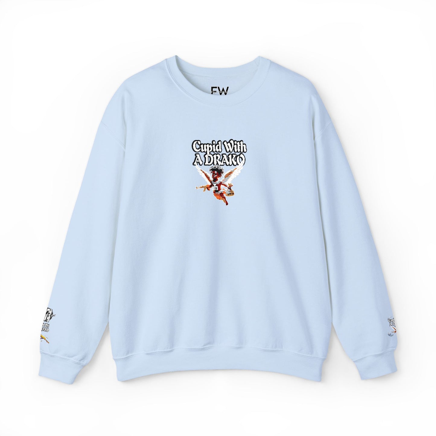 1073 - Flyte Wrisk - embroidered Cupid Wit A Drako sweater