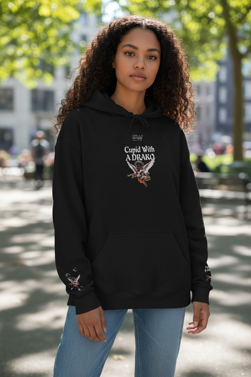 1073 - Flyte Wrisk - Graphic Hoodie — 'Cupid Wit A Drako Design