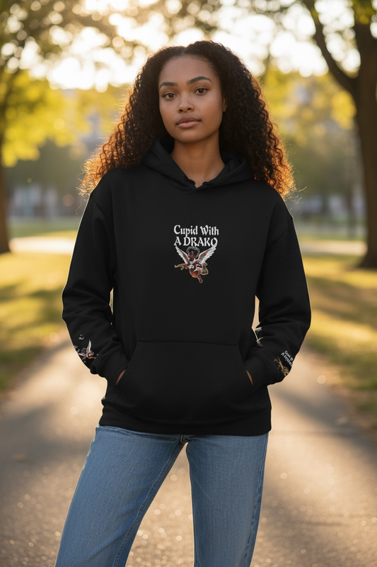 1073 - Flyte Wrisk - Graphic Hoodie — 'Cupid Wit A Drako Design