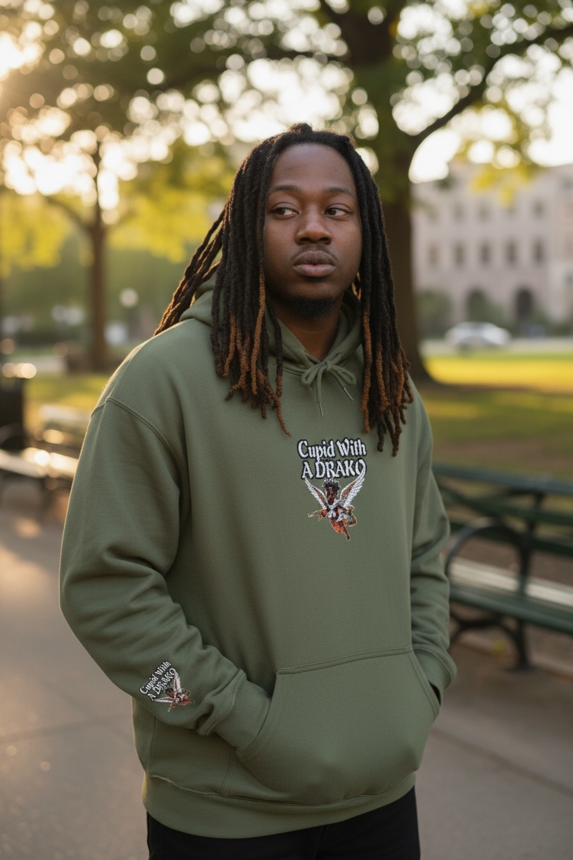 1073 - Flyte Wrisk - Graphic Hoodie — 'Cupid Wit A Drako Design