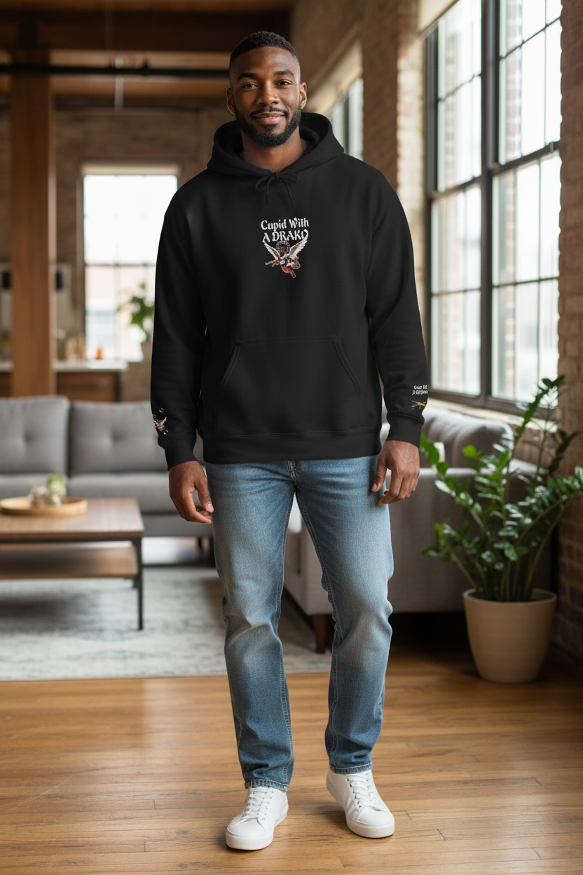 1073 - Flyte Wrisk - Graphic Hoodie — 'Cupid Wit A Drako Design