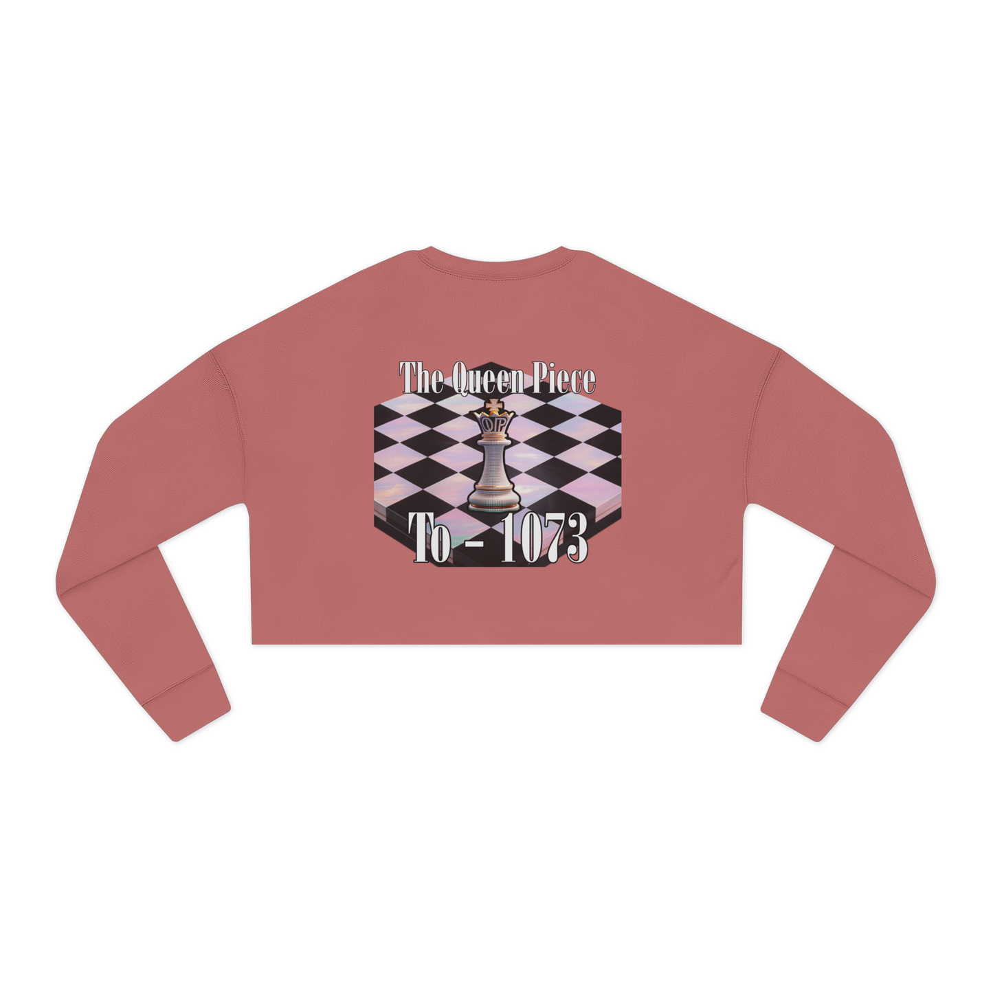 Cropped Sweatshirt by Flyte Wrisk — "Every King Needs His Queen" Chess Queen Design (1073)