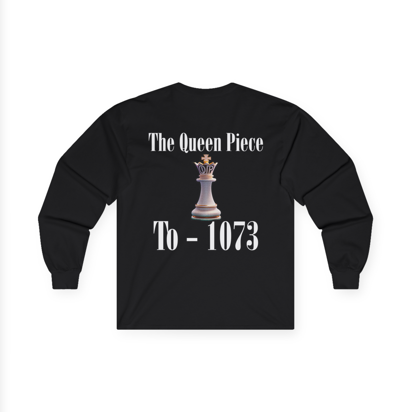 Queen Piece Long Sleeve Tee — 'The Queen Piece' with Chess Graphic and ID 10-1073