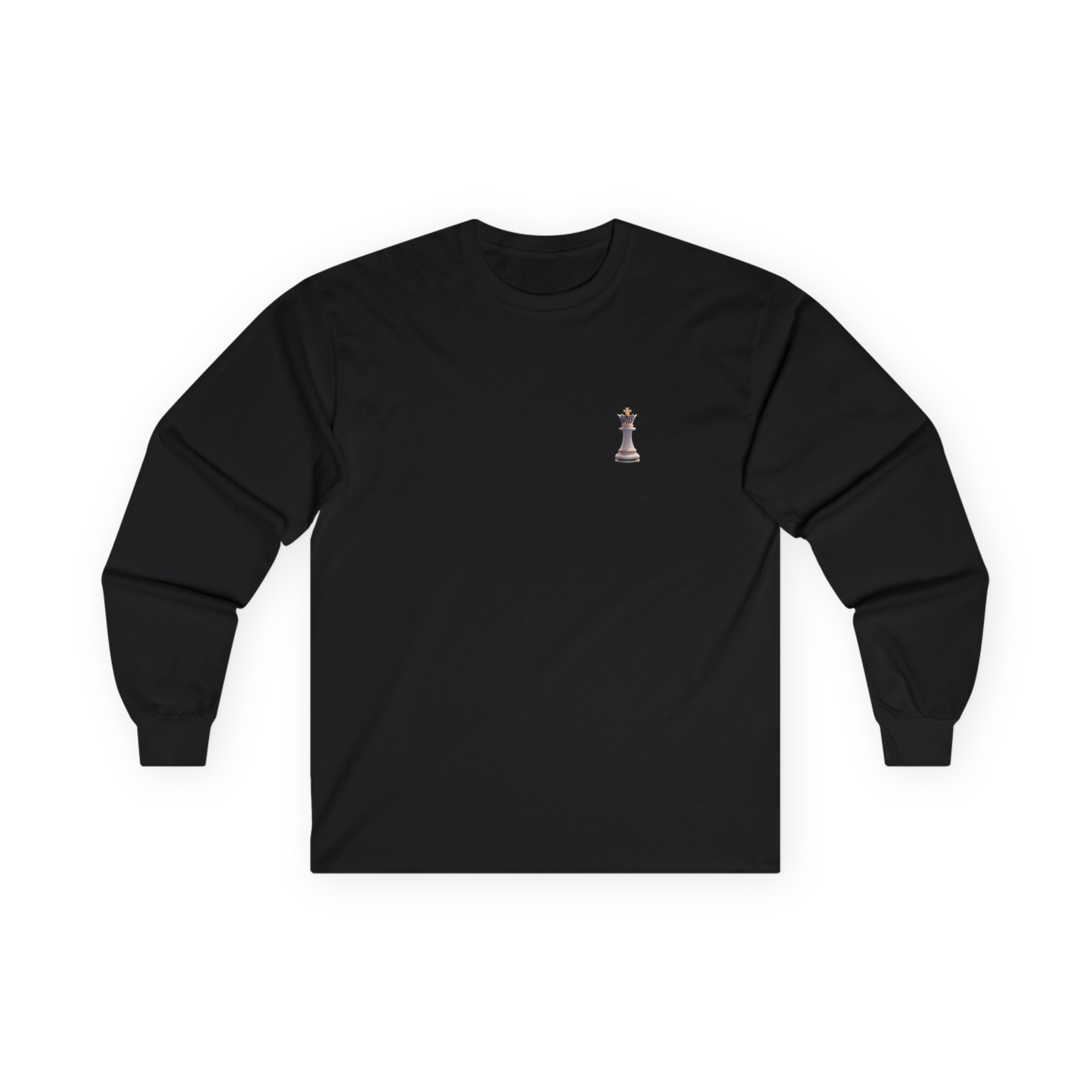 Queen Piece Long Sleeve Tee — 'The Queen Piece' with Chess Graphic and ID 10-1073