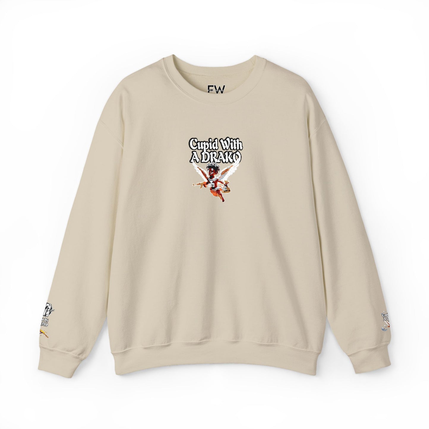 1073 - Flyte Wrisk - embroidered Cupid Wit A Drako sweater