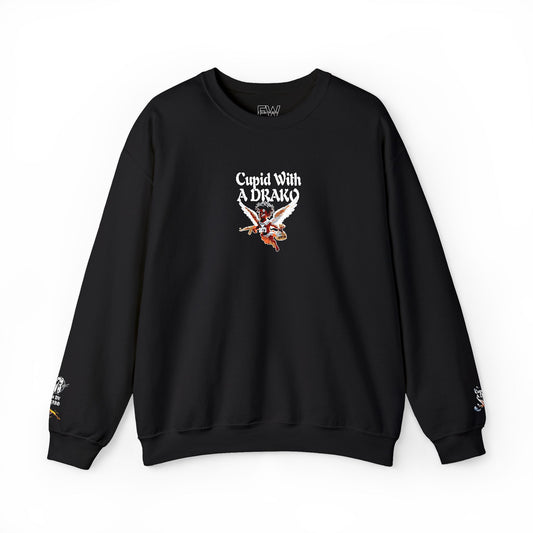1073 - Flyte Wrisk - embroidered Cupid Wit A Drako sweater